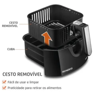 Fritadeira sem óleo air fryer 4L Mondial 1500W AFN-40-BFT - Imagem 7