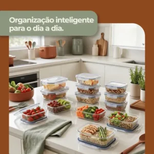 Kit 10 Pote De Vidro Marmita Hermético 640ml Freezer Fitness Rishon - Imagem 5