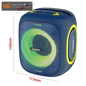 Caixa de Som Portatil Bluetooth, Rádio Fm, Subwoofer Ativo, Boombox, On The Go, Estéreo Hifi, com Rgb, Tws 1+1, Bateria 8 Horas, Caixa de Som 2.1, Cor Azul Marinho - Imagem 1