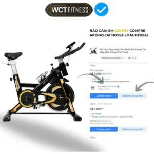 Bicicleta Spinning Com Roda De Inércia De 13kg Wct Fitness Cor Preto - Imagem 4