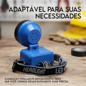 Lanterna Cabeça Recarregável 12 Leds 127/220v Potente Articulável - Ideal para Caça Pesca Construção Corrida Emergência - Resistente a Intempéries - Pro Power - Imagem 4