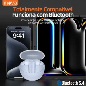 Fone De Ouvido Sem Fio Bluetooth 5.4 Tws Intra-auricular Com Cancelamento De Ruído Para Academia Corrida Esportes e Gamer Com 200h Bateria Longa Duracao - Imagem 5