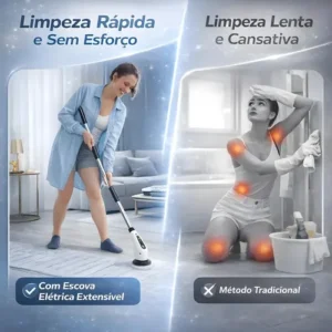 Esfregão Mop 9 Em 1 Escova De Limpeza Elétrica Multiuso Rotatória Magica Limpa Canto Friso Banheiro Cozinhha Bivolt - Imagem 3