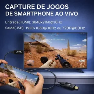 Placa De Captura Hdmi 4k Usb 1080p Full Hd Live Streaming Conversor Video Gamer Plug Play Dr Hank - Imagem 4