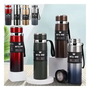 Garrafa Térmica 800ml Água Squeeze Inox Academia Com Alça - Imagem 4