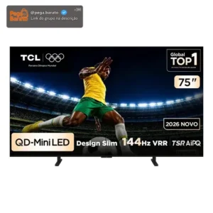 Smart TV TCL 75 Polegadas QLED Mini LED 4K A400M WiFi Bluetooth Google TV HDR10+ 144 Hz VRR 75A400M - Imagem 1