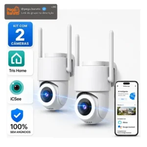 2 Câmera Segurança Ip Wifi Icsee Infravermelho Prova D'água - Imagem 1