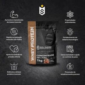 Whey Protein Concentrado 1kg Cookies Soldiers Nutrition - Imagem 4