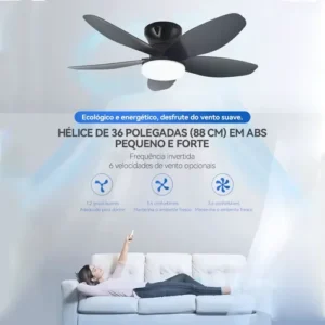 Ventilador De Teto 36 Controle Remoto Com Luz Led Silencioso - Imagem 7