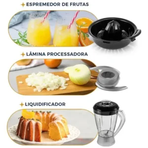 Multiprocessador britânia Bmp900 1000w 3 em 1 inox Preto - Imagem 4