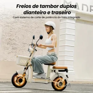 Bicicleta Elétrica Xroymexroy Y16 1200w 48v20ah 100km Branca - Imagem 7