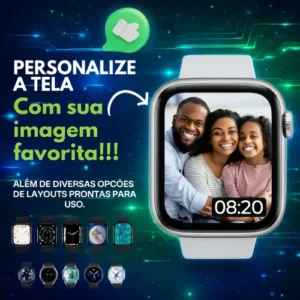 Smartwatch S10 Série 10 Relógio Digital Masculino Feminino Resistente A Agua Caixa Prateado Com 2 Pulseiras Smartwatch Completo Compatível Android E Ios Monitor Atividades 3 Tech Liso prateado - Imagem 5