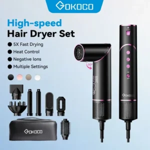 Secador De Cabelo Gokoco Com 7 Em 1 Escova Hot Air Styler Cor Palha - Imagem 2
