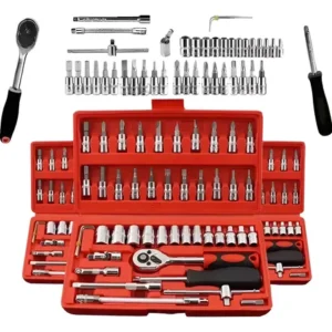 Kit Ferramentas Soquetes 46 Peças Com Catraca Reversível - Imagem 5