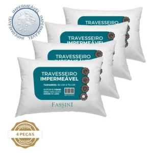 4 Travesseiros Antialérgico Impermeável 50x70 Super Macio - Imagem 2
