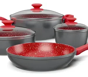 Conjunto De Panelas Philco Pkt407 4 Peças Cor Cinza/vermelho - Imagem 1