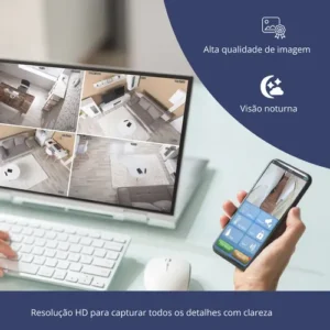 Câmera Ip A8 App Icsee Infravermelho Prova D'água Externa Wifi Hd Cor Branco - Imagem 5