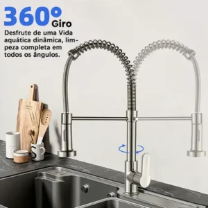 Torneira Cozinha Gourmet Bancada Flexível Monocomando Pia - Imagem 8