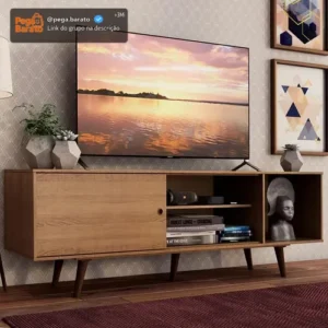 Rack Madesa Dubai Para Tv Até 65 Polegadas Com Pés Rustic - Imagem 1