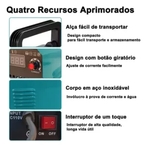 Máquina Solda Inversora Profissional Portátil E Potente Eletrica Eletrodo Mma Frequência 50/60 Hz - Imagem 7