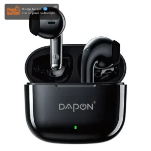 Fone De Ouvido Bluetooth TWS Dapon F25 Touch Sem Fio Com Microfone Cor Preto - Imagem 1