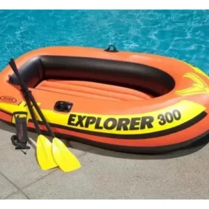 Bote Explorer 300 Intex + Bomba Manual E Remos Suporta 186kg - Imagem 8