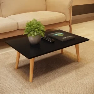Mesa de centro retangular Inaugura Móveis apoio sala Classic Pés em Madeira cor preto - Imagem 7