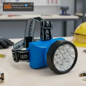 Lanterna Cabeça Recarregável 12 Leds 127/220v Potente Articulável - Ideal para Caça Pesca Construção Corrida Emergência - Resistente a Intempéries - Pro Power - Imagem 1