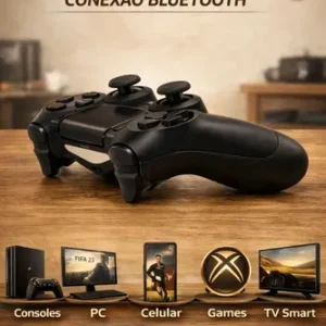 Controle Sem Fio Manete Bluetooth Joystick Para PS4 Tv Smart Samsung Pc Vídeo Game Celular com P2 Sngames - Imagem 5