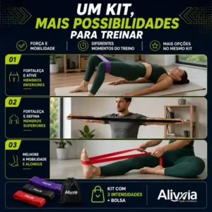 Kit Super Band 3 Intensidades Piva Store - Elástico Extensores Borracha Leve, Média E Extra Forte P/ Crossfit Pilates Faixa Fisioterapia Academia - Imagem 7