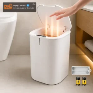 Lixeira Inteligente 16l Sensor Automático Tampa Touch Casa - Imagem 1
