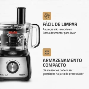 Multiprocessador Turbo Chef 9 em 1 Mondial 1000W MPN-01-BF - Imagem 10