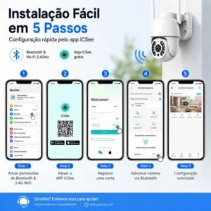 2 Câmera Segurança Ip Wifi Icsee Infravermelho Prova Dágua - Imagem 10