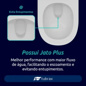 Vaso Sanitário Tubrax Monobloco VAB0002 Caixa Acoplada Completo Privada Cor Branco - Imagem 8