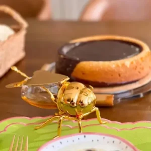 Meleira Abelha De Acrílico Dourada Com Colher - Vencedor - Imagem 8