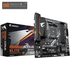 Placa Mae Gigabyte B550m Aorus Elite Am4 Ddr4 Hdmi M-atx Cor Preto - Imagem 1