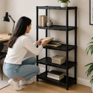 Estante Plastica Modular 5 Prateleiras Multiuso Organizadora Preta - Marianopole - Imagem 5