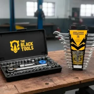 Jogo Ferramentas 50 Peças Soquetes Catraca Chave Combinada Preto - Imagem 11