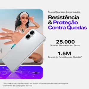 Smartphone Infinix Smart 10 4GB RAM 256GB SSD Câmera 8MP + IA, Tela 6.67 HD+ 120Hz, Bateria 5000mAh, Processador T7250, Android 15 Go, Dual Chip - Preto - Imagem 6