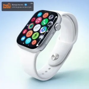Smartwatch S10 Série 10 Relógio Digital Masculino Feminino Resistente A Agua Caixa Prateado Com 2 Pulseiras Smartwatch Completo Compatível Android E Ios Monitor Atividades 3 Tech Liso prateado - Imagem 1