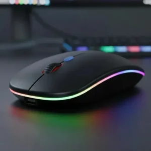Mouse Sem Fio Recarregável Wireless Optico Led Rgb Ergonômico Sem Fio Para Pc Desktop Notebook Tablet Smartphone Homeroarte Preto - Imagem 9