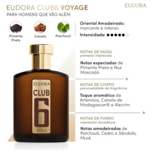 Eudora Club 6 Voyage Deo-colônia 95ml para masculino - Imagem 2