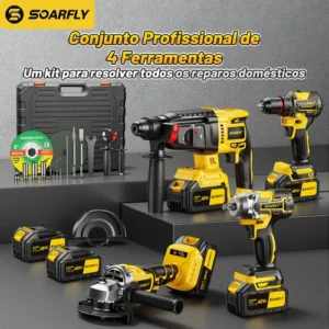 Kit 4 Em 1 Ferramentas Elétricas Profissional Com Baterias - Imagem 3