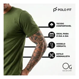 Camiseta Ogochi Básica Algodão Original Lisa Masculina - Imagem 7