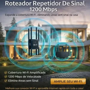 Repetidor De Sinal Roteador Wi-fi 8 Antenas Wireless 1200mbps Digno 2.4ghz E 5ghz Amplificador Extensor Longo Alcance E Alta Performance Preto/branco - Imagem 4