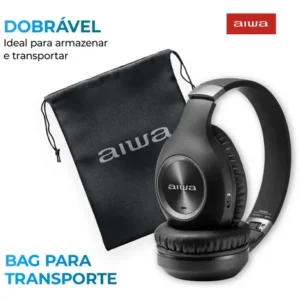 Fone de Ouvido Headphone AIWA HP-02-B Bluetooth ANC Alta Definição - Imagem 8