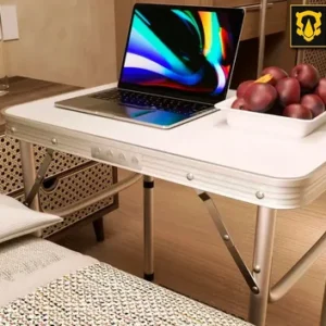 Mesa Dobrável Praia Camping Alumínio 60x45cm Vira Maleta Cor Branco e Prateado The Black Tools - Imagem 11