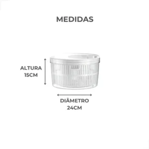 Conjunto Secador e Organizador De Salada De Geladeira Centrífuga Secador 5.5L - Imagem 10