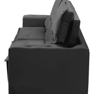 Sofá Retrátil E Reclinável Com Molas 1,80m Livia Suede Preto - Imagem 9