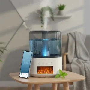 Umidificador De Ar Ultrassônico 4000ml Lareira Chama Branco - Imagem 7